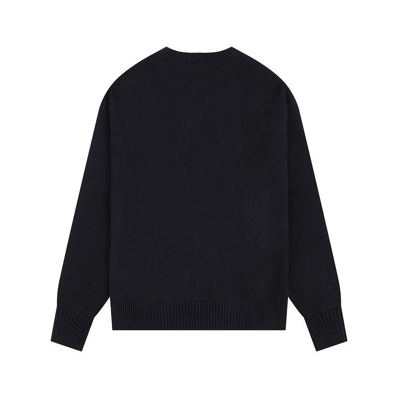 AMI Large Red Heart Logo Black Sweater OKZY2026892