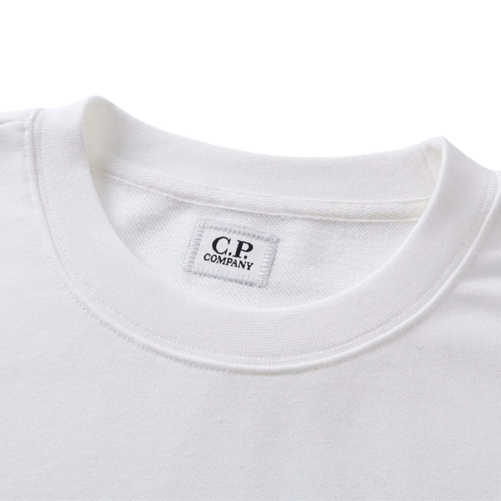 C.P. Company Square Logo Crewneck Sweatshirt White OKZY2026895
