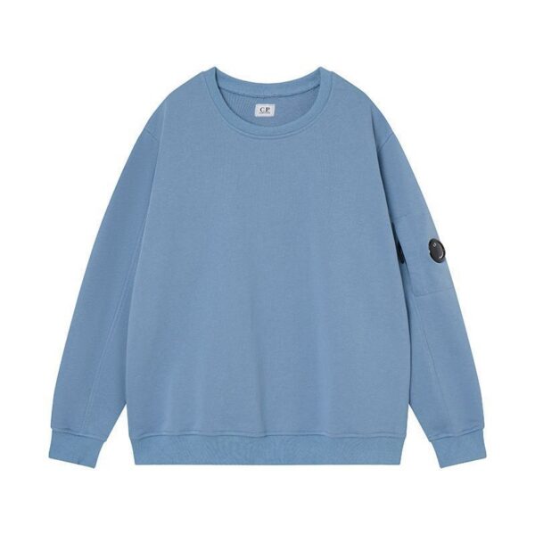 C.P. Company Arm Lens Pocket Blue Crew Sweatshirt OKZY2026896