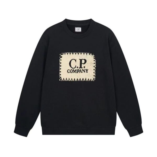 C.P. Company Square Logo Crewneck Sweatshirt Black OKZY2026897