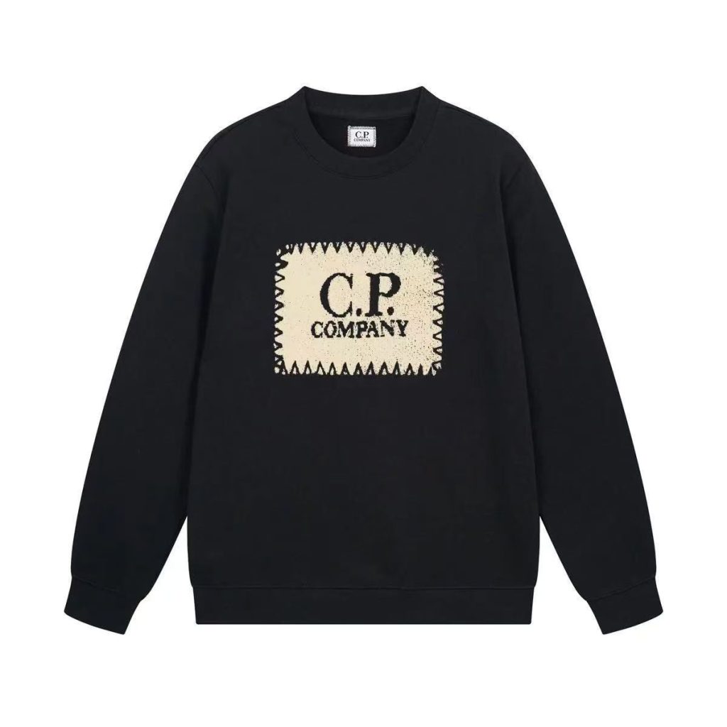 C.P. Company Square Logo Crewneck Sweatshirt Black OKZY2026897