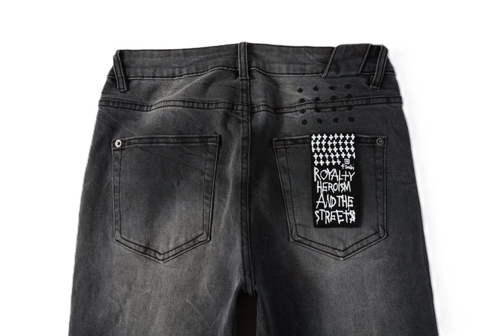 Ksubi Faded Black‑Grey Destroyed Denim Pants OKZY202689