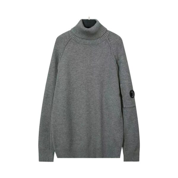 C.P. Company Arm Lens Pocket Grey Turtleneck Sweater OKZY2026901