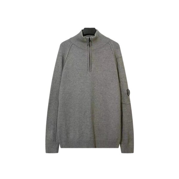 C.P. Company Arm Lens Pocket Grey Half Zip Sweater OKZY2026909
