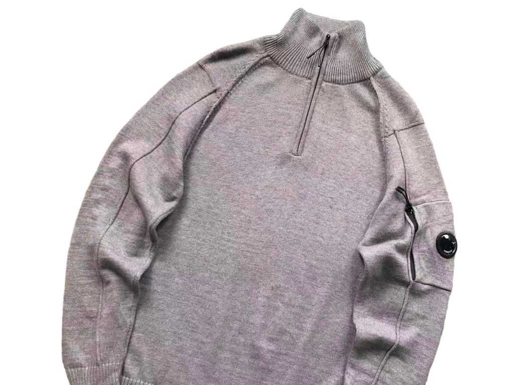 C.P. Company Arm Lens Pocket Grey Half Zip Sweater OKZY2026909