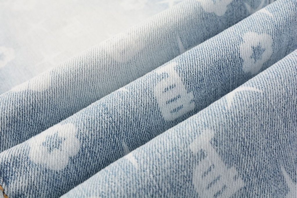 Purple Brand Light Blue Monogram Print Jeans OKZY202690