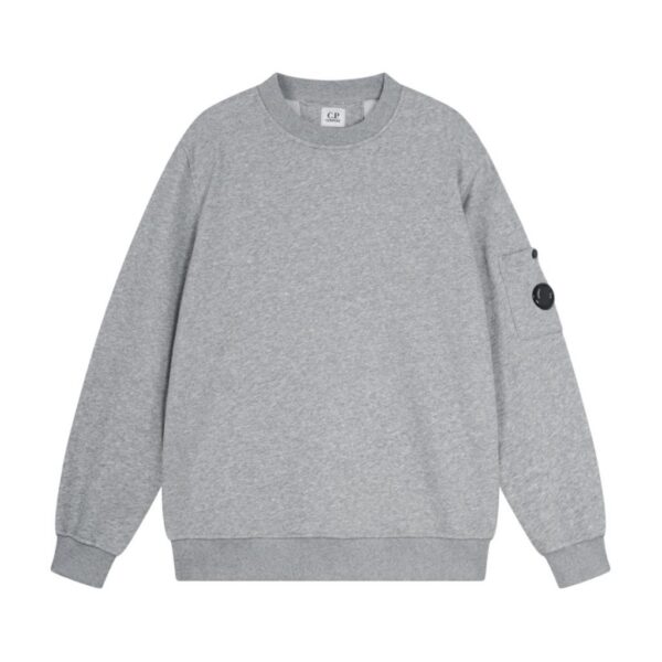 C.P. Company Arm Lens Pocket Grey Crew Sweatshirt OKZY2026913