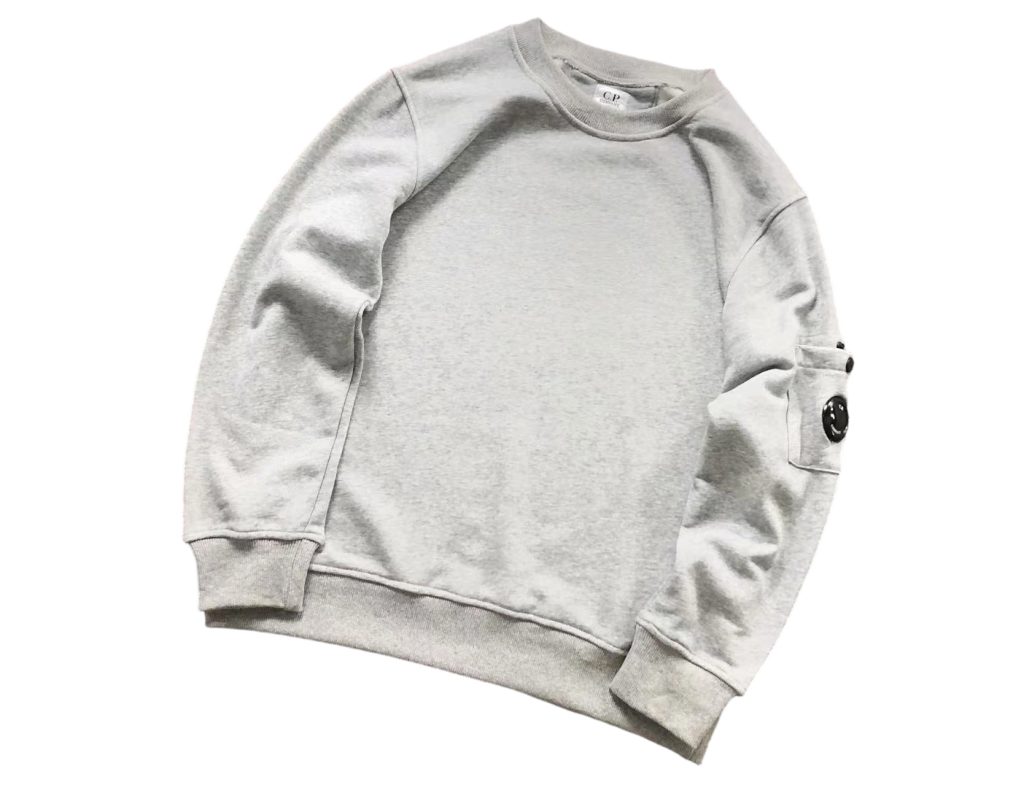 C.P. Company Arm Lens Pocket Grey Crew Sweatshirt OKZY2026913
