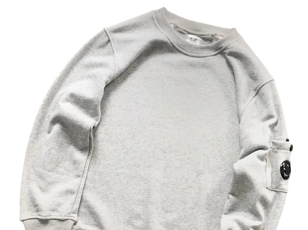 C.P. Company Arm Lens Pocket Grey Crew Sweatshirt OKZY2026913
