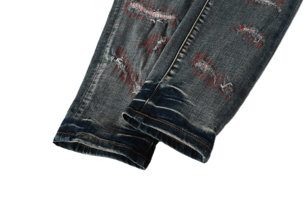 Purple Brand Red Stitch Ripped Jeans OKZY202691