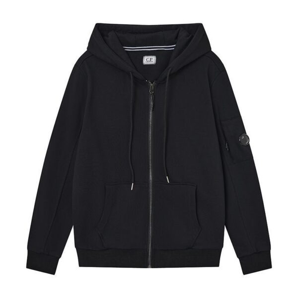 C.P. Company Arm Lens Pocket Black Full Zip Hoodie OKZY2026920