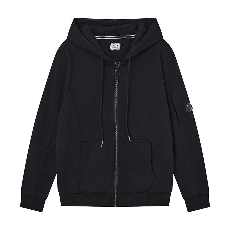 C.P. Company Arm Lens Pocket Black Full Zip Hoodie OKZY2026920