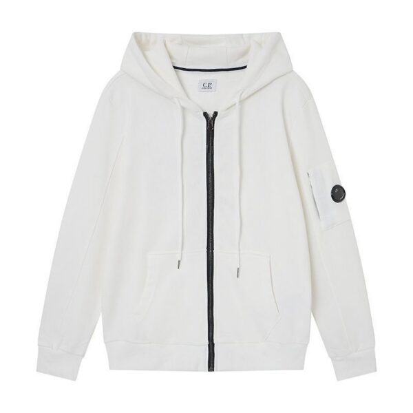 C.P. Company White Zip Up Hoodie OKZY2026921