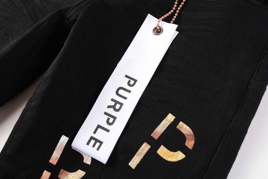 Purple Brand Black Allover P Logo Jeans OKZY202692