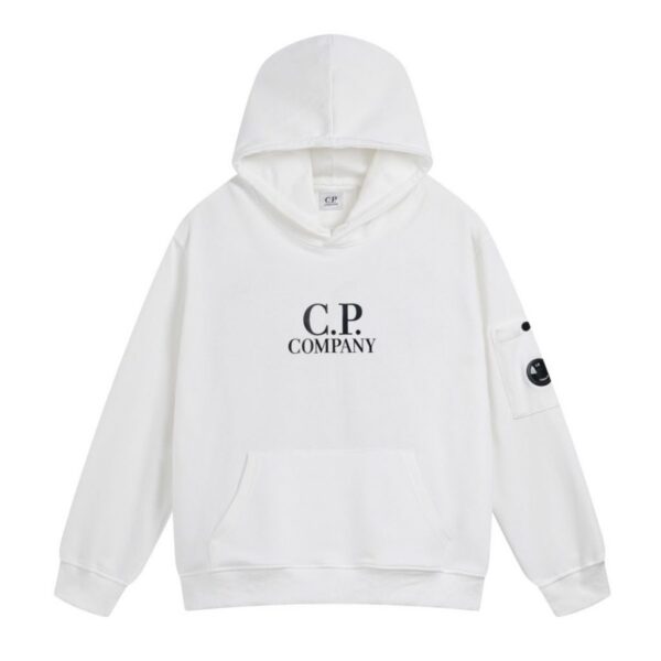 C.P. Company White Logo Arm Pocket Hoodie OKZY2026939