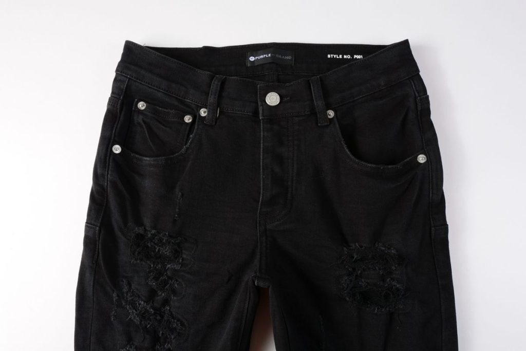 Purple Brand Black Heavy Shredded Jeans OKZY202693