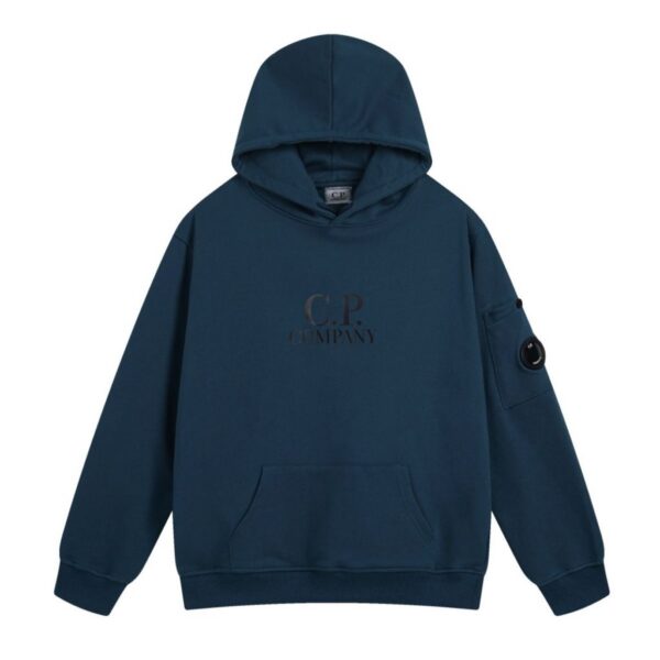 C.P. Company Teal Logo Arm Pocket Hoodie OKZY2026940