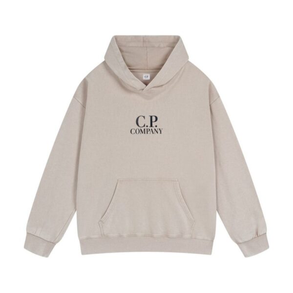 C.P. Company Washed Beige Logo Pullover Hoodie OKZY2026946