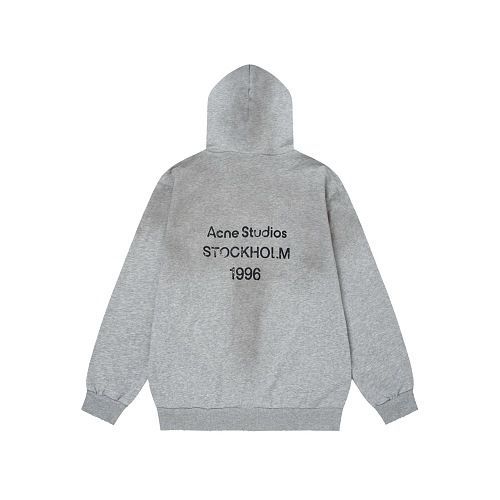Acne Studios Heather Grey Stockholm 1996 Back Print Hoodie OKZY2026949