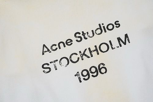 Acne Studios Washed White Stockholm 1996 Back Print Hoodie OKZY2026951