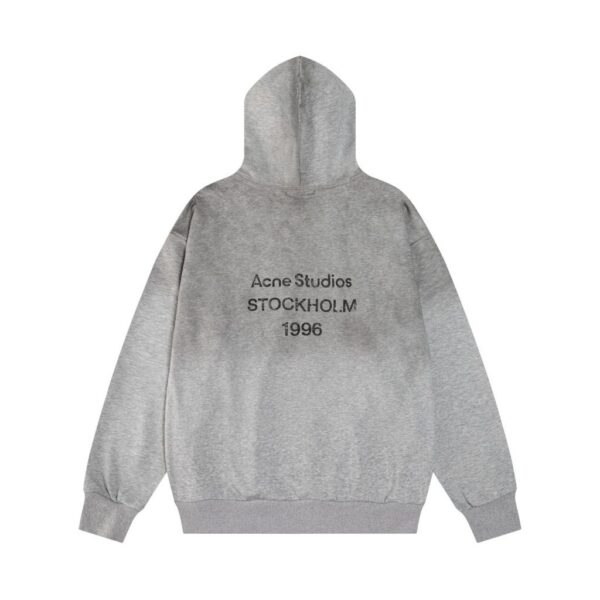 Acne Studios Faded Grey Stockholm 1996 Back Print Hoodie OKZY2026954