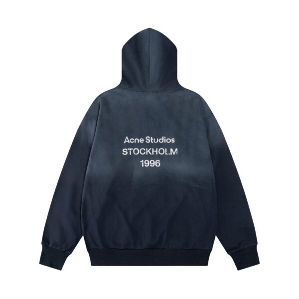 Acne Studios Faded Navy Stockholm 1996 Back Print Hoodie OKZY2026956