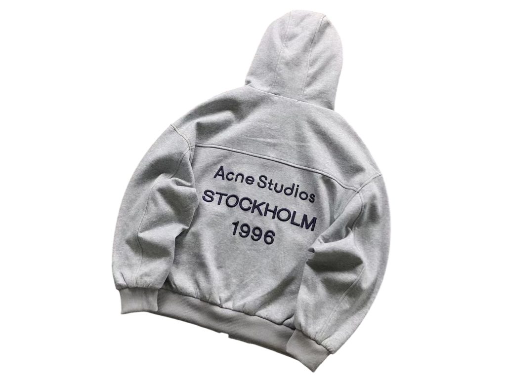 Acne Studios Medium Grey Stockholm 1996 Zip Up Hoodie OKZY2026959