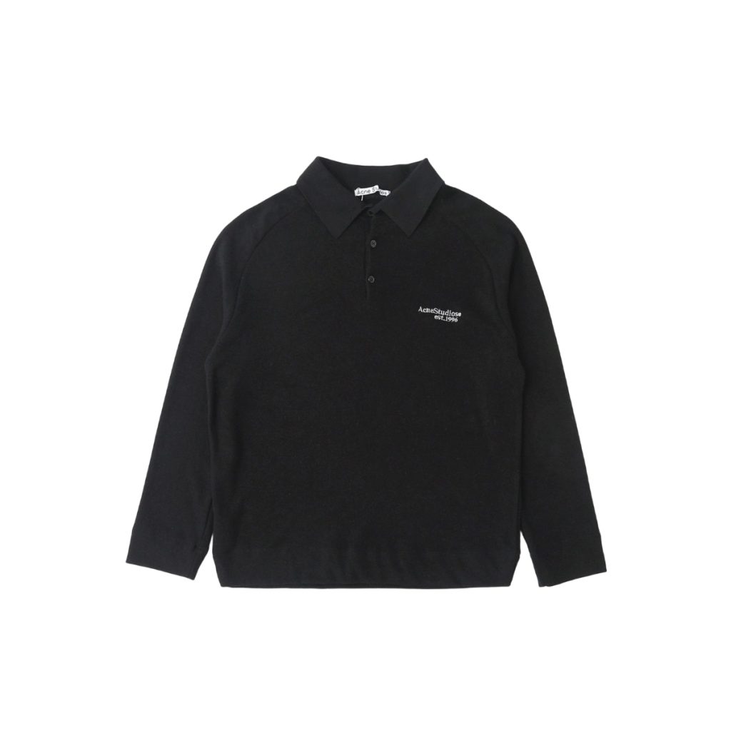 Acne Studios Black Stockholm 1996 Polo Knit Sweater OKZY2026967