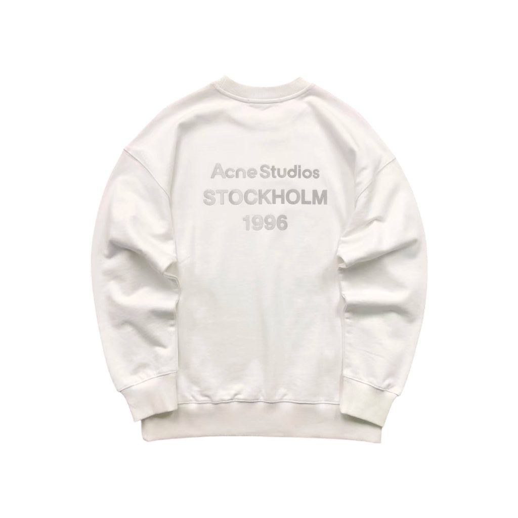Acne Studios White Stockholm 1996 Back Print Crewneck Sweatshirt OKZY2026968