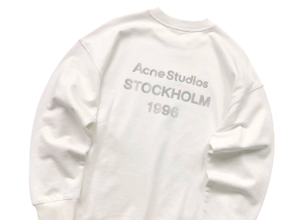 Acne Studios White Stockholm 1996 Back Print Crewneck Sweatshirt OKZY2026968
