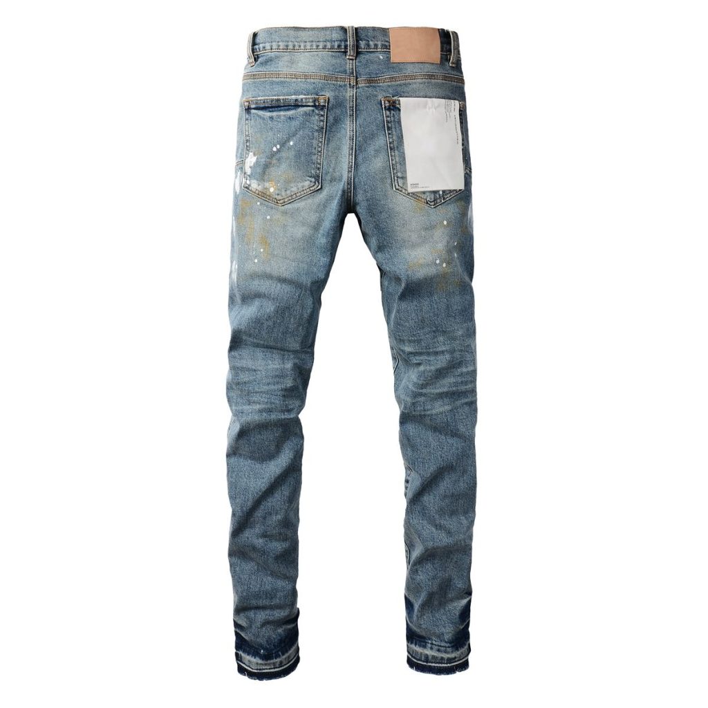 Purple Brand Blue Splash Paint Ripped Jeans OKZY202696