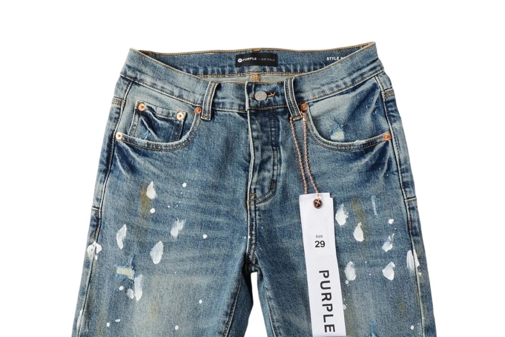 Purple Brand Blue Splash Paint Ripped Jeans OKZY202696