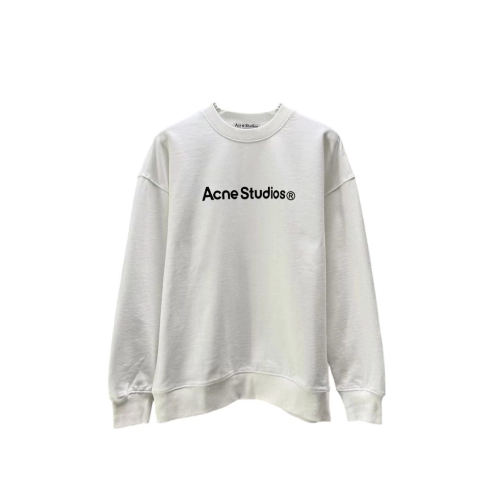 Acne Studios White Acne Studios Logo Crewneck Sweatshirt OKZY2026971