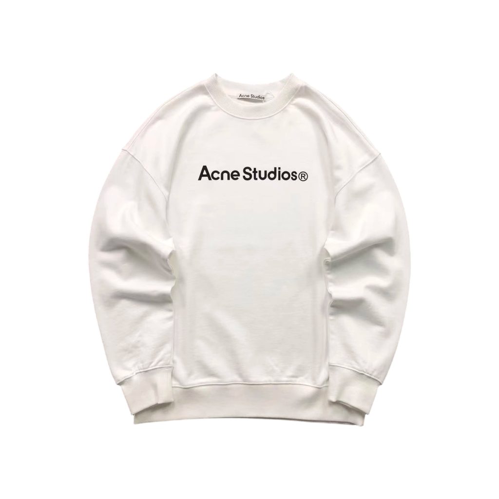 Acne Studios White Acne Studios Logo Crewneck Sweatshirt OKZY2026971