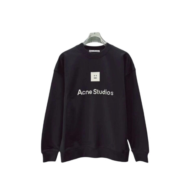 Acne Studios Black Face Patch Crewneck Sweatshirt OKZY2026975