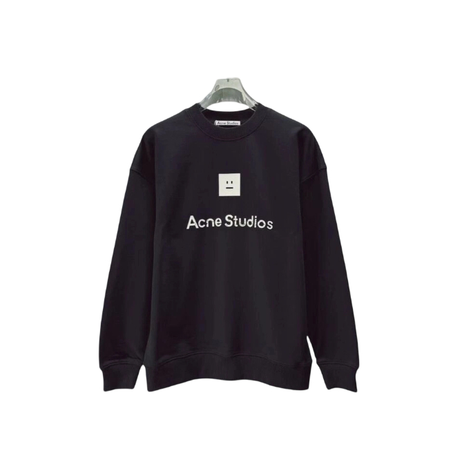 Acne Studios Black Face Patch Crewneck Sweatshirt OKZY2026975