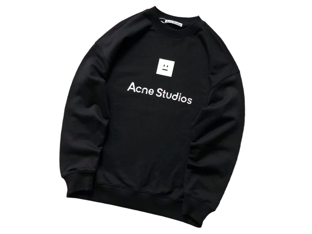 Acne Studios Black Face Patch Crewneck Sweatshirt OKZY2026975