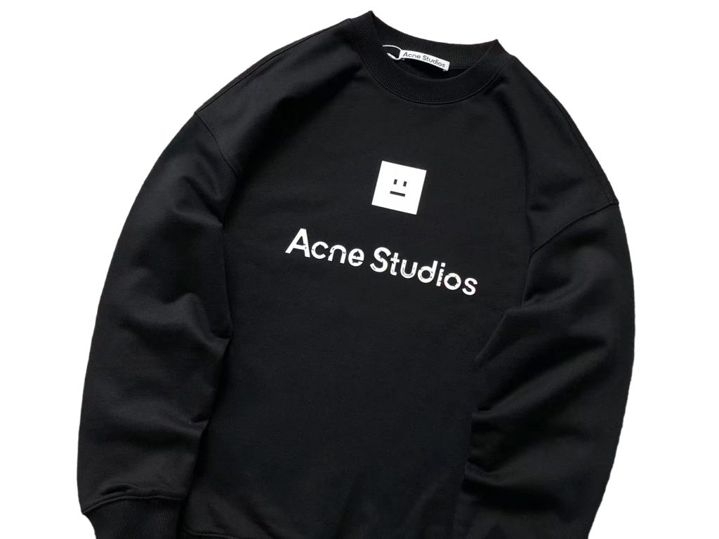 Acne Studios Black Face Patch Crewneck Sweatshirt OKZY2026975