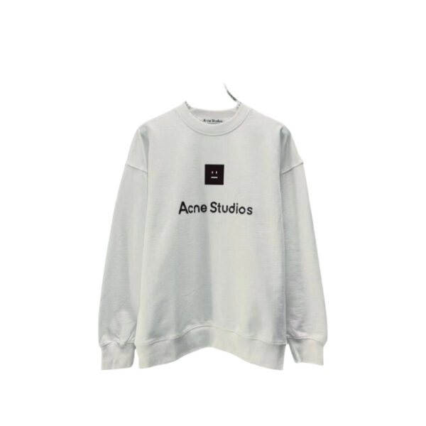 Acne Studios White Face Patch Crewneck Sweatshirt OKZY2026976