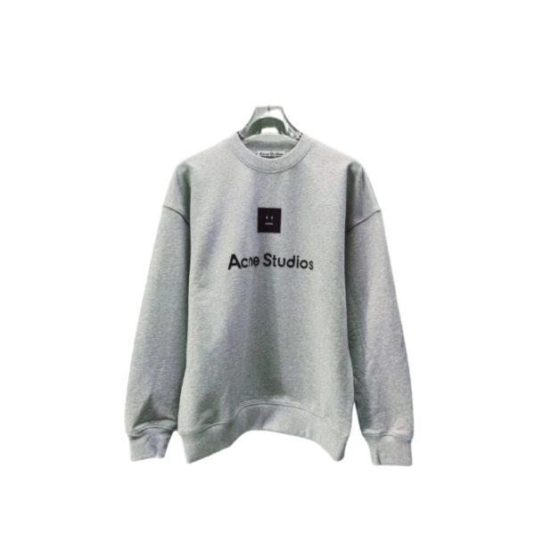 Acne Studios Grey Face Patch Crewneck Sweatshirt OKZY2026977