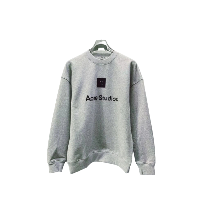 Acne Studios Grey Face Patch Crewneck Sweatshirt OKZY2026977