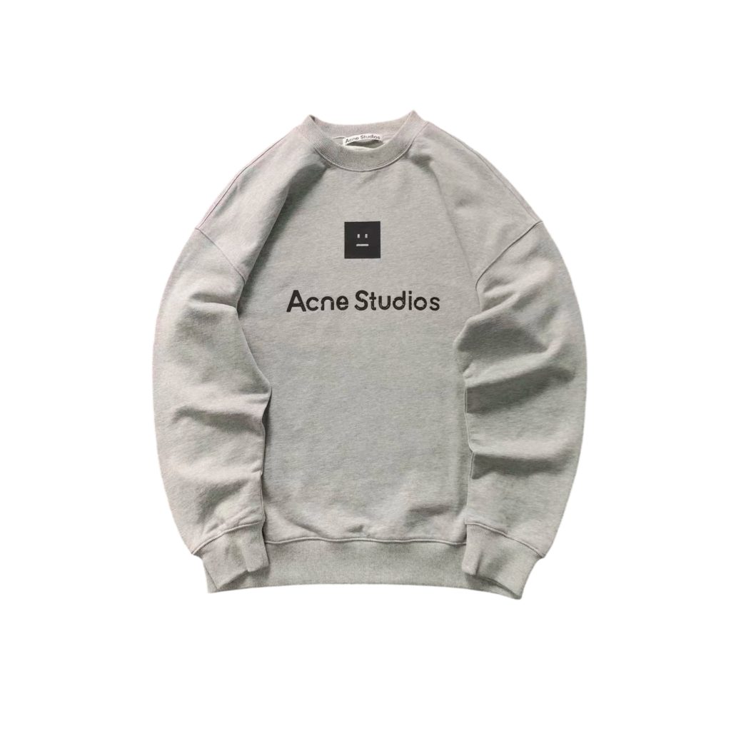 Acne Studios Grey Face Patch Crewneck Sweatshirt OKZY2026977