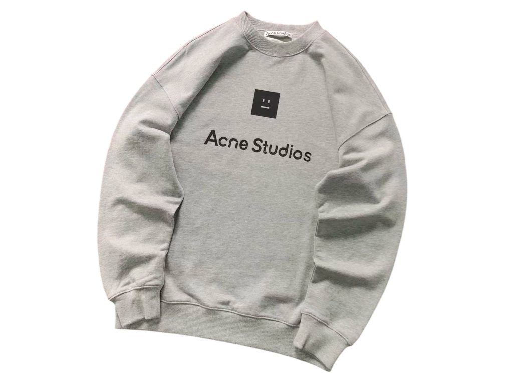 Acne Studios Grey Face Patch Crewneck Sweatshirt OKZY2026977