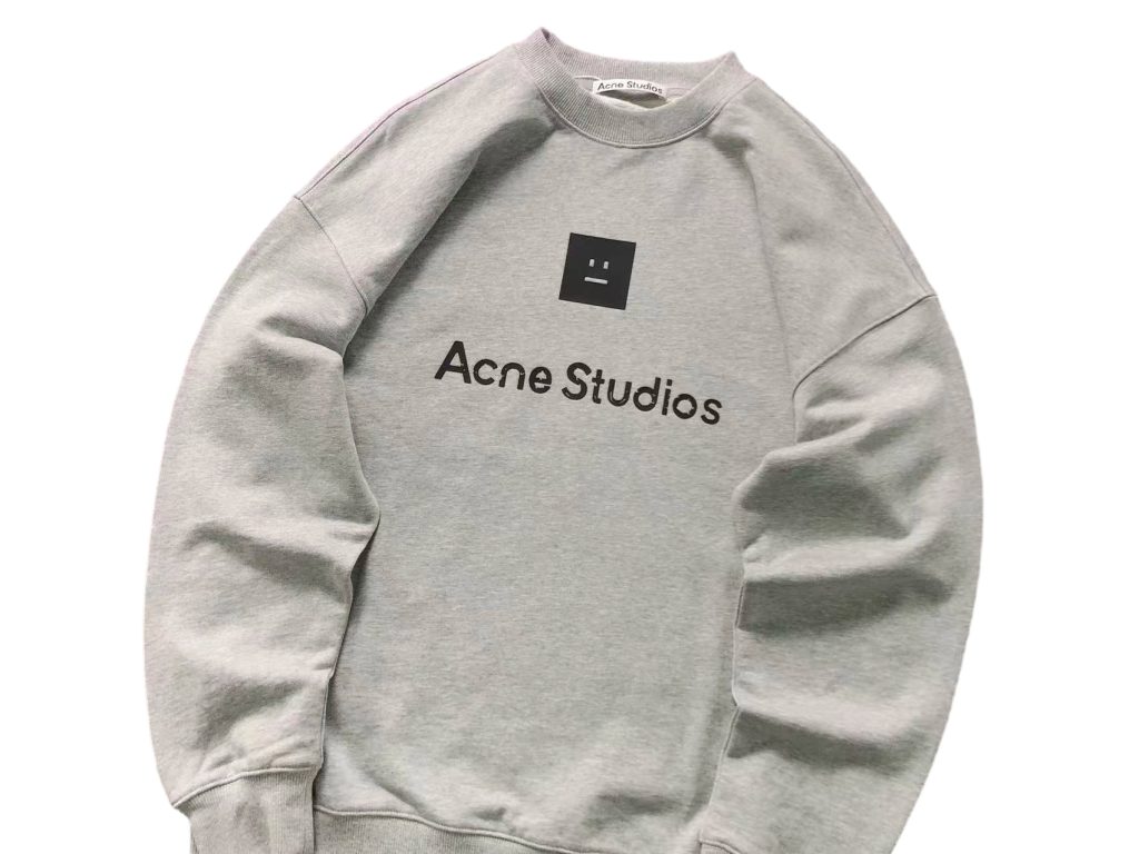 Acne Studios Grey Face Patch Crewneck Sweatshirt OKZY2026977