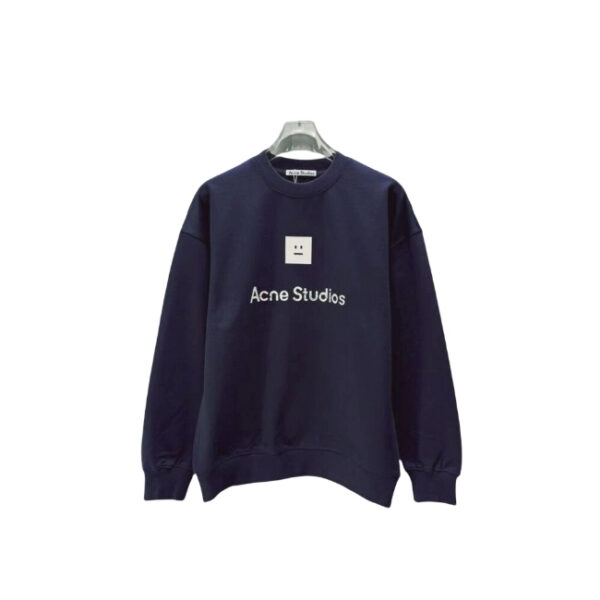 Acne Studios Navy Face Patch Crewneck Sweatshirt OKZY2026978