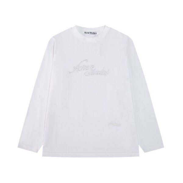 Acne Studios White Script Logo Long Sleeve Sweatshirt OKZY2026979