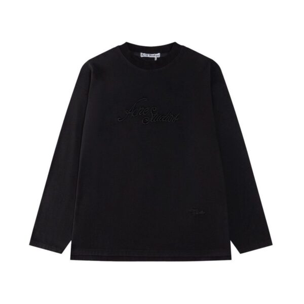Acne Studios Dark Grey Script Logo Long Sleeve Sweatshirt OKZY2026980