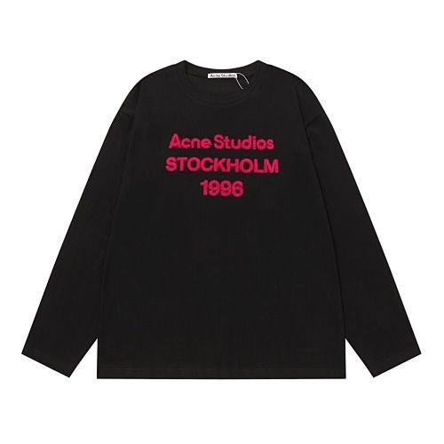 Acne Studios Black Stockholm 1996 Pink Print Long Sleeve Sweatshirt OKZY2026982