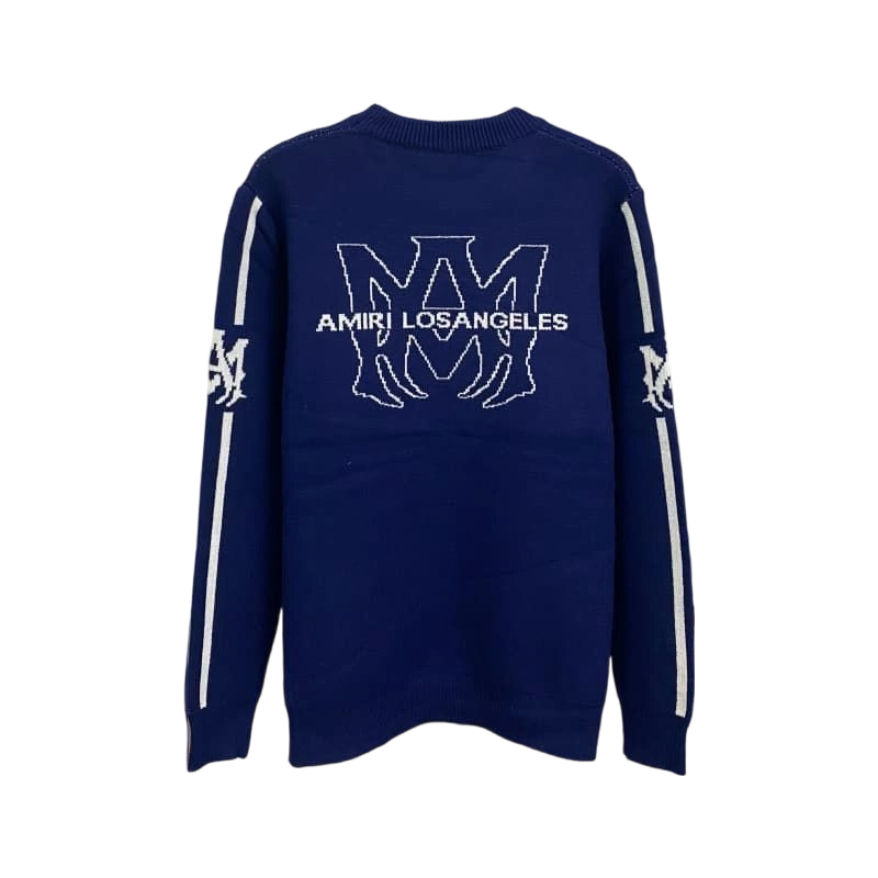 Amiri Navy Los Angeles Logo Crewneck Sweater OKZY2026989