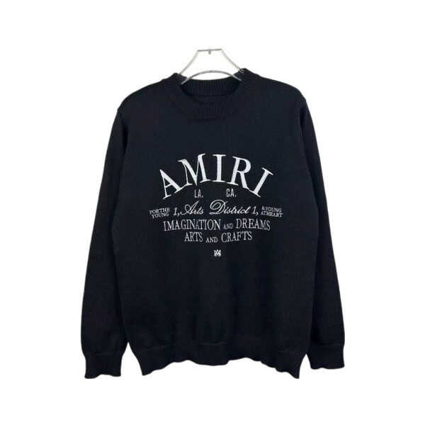 Amiri Black Arts District Text Crewneck Sweater OKZY2026991